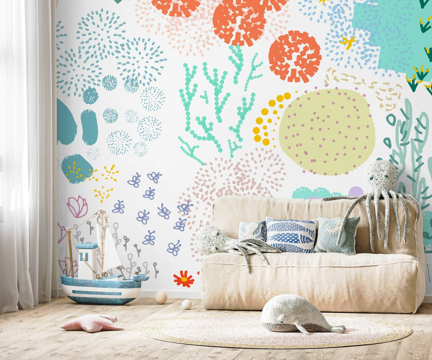 Wall Decor Wallpaper Peel and Stick Wallpaper Removable Wallpaper Home Decor Wall Art Room Decor/ Abstract Contemporary Kids Wallpaper - B750 - WallTrend