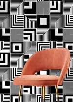 Wall Decor Wallpaper Peel and Stick Wallpaper Removable Wallpaper Home Decor Wall Art Room Decor / Black and White Squares Wallpaper - B789 - WallTrend
