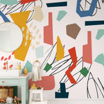 Wall Decor Wallpaper Peel and Stick Wallpaper Removable Wallpaper Home Decor Wall Art Room Decor / Colorful Abstract Mural Wallpaper - B748 - WallTrend