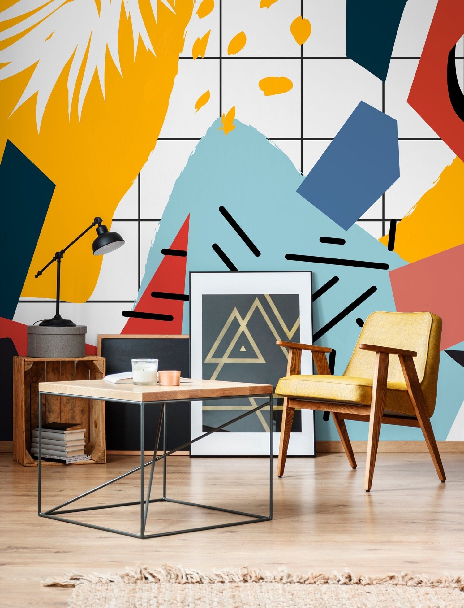 Wall Decor Wallpaper Peel and Stick Wallpaper Removable Wallpaper Home Decor Wall Art Room Decor / Colorful Abstract Mural Wallpaper - B749 - WallTrend