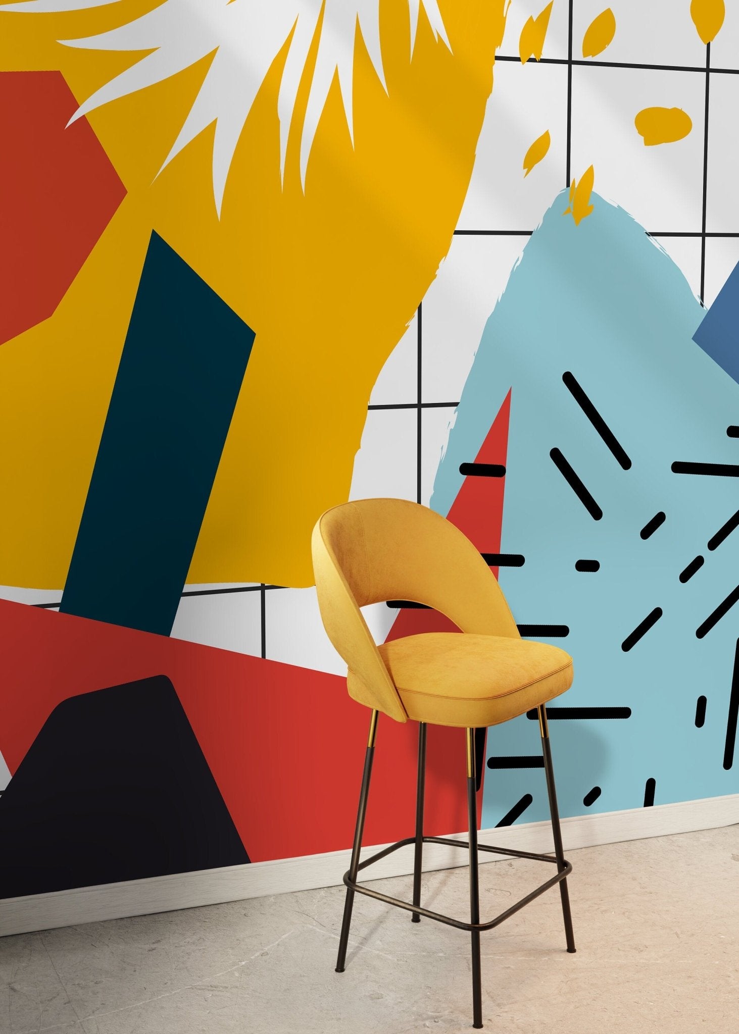 Wall Decor Wallpaper Peel and Stick Wallpaper Removable Wallpaper Home Decor Wall Art Room Decor / Colorful Abstract Mural Wallpaper - B749 - WallTrend