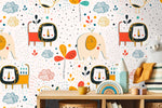 Wall Decor Wallpaper Peel and Stick Wallpaper Removable Wallpaper Home Decor Wall Art Room Decor / Colorful Animal Kids Wallpaper - B738 - WallTrend