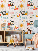 Wall Decor Wallpaper Peel and Stick Wallpaper Removable Wallpaper Home Decor Wall Art Room Decor / Colorful Animal Kids Wallpaper - B738 - WallTrend