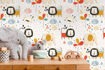 Wall Decor Wallpaper Peel and Stick Wallpaper Removable Wallpaper Home Decor Wall Art Room Decor / Colorful Animal Kids Wallpaper - B738 - WallTrend