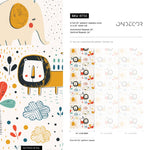 Wall Decor Wallpaper Peel and Stick Wallpaper Removable Wallpaper Home Decor Wall Art Room Decor / Colorful Animal Kids Wallpaper - B738 - WallTrend