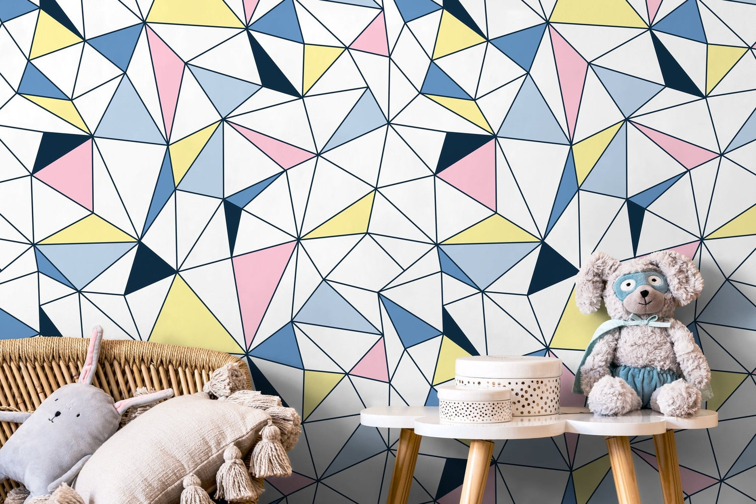 Wall Decor Wallpaper Peel and Stick Wallpaper Removable Wallpaper Home Decor Wall Art Room Decor / Colorful Triangle Wallpaper - B731 - WallTrend
