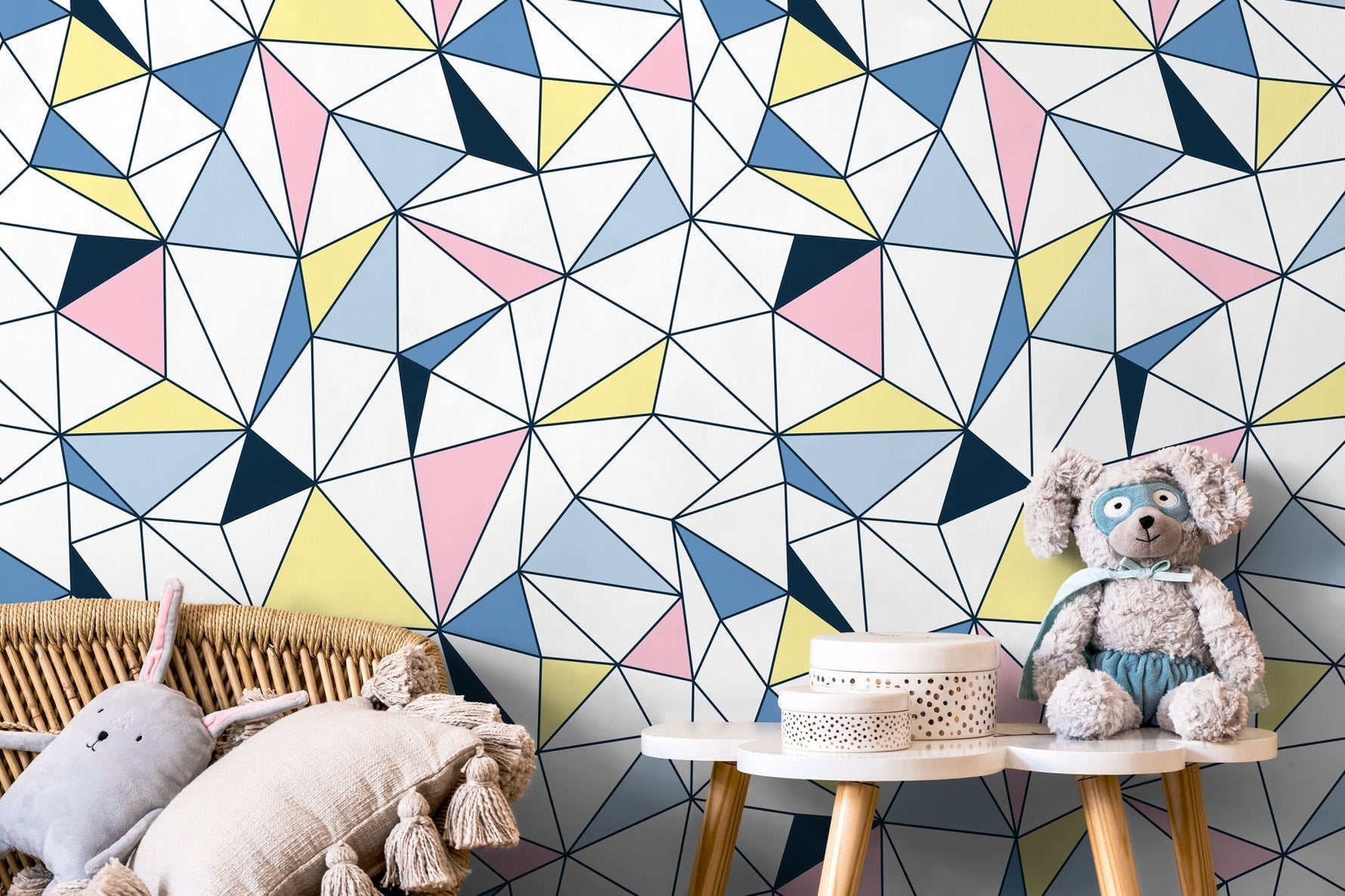 Wall Decor Wallpaper Peel and Stick Wallpaper Removable Wallpaper Home Decor Wall Art Room Decor / Colorful Triangle Wallpaper - B731 - WallTrend