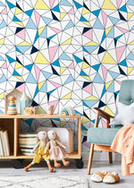 Wall Decor Wallpaper Peel and Stick Wallpaper Removable Wallpaper Home Decor Wall Art Room Decor / Colorful Triangle Wallpaper - B731 - WallTrend