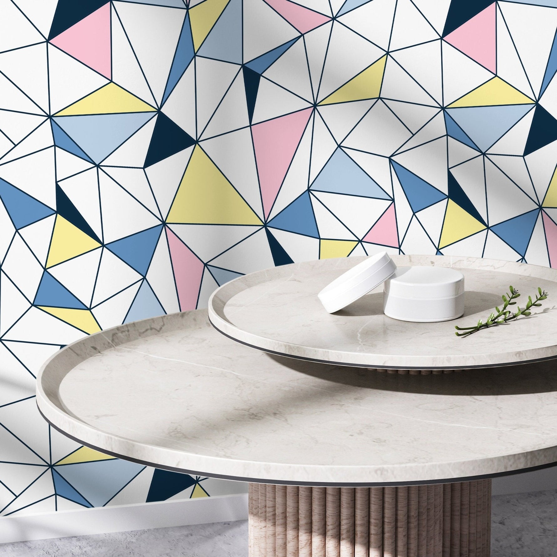 Wall Decor Wallpaper Peel and Stick Wallpaper Removable Wallpaper Home Decor Wall Art Room Decor / Colorful Triangle Wallpaper - B731 - WallTrend