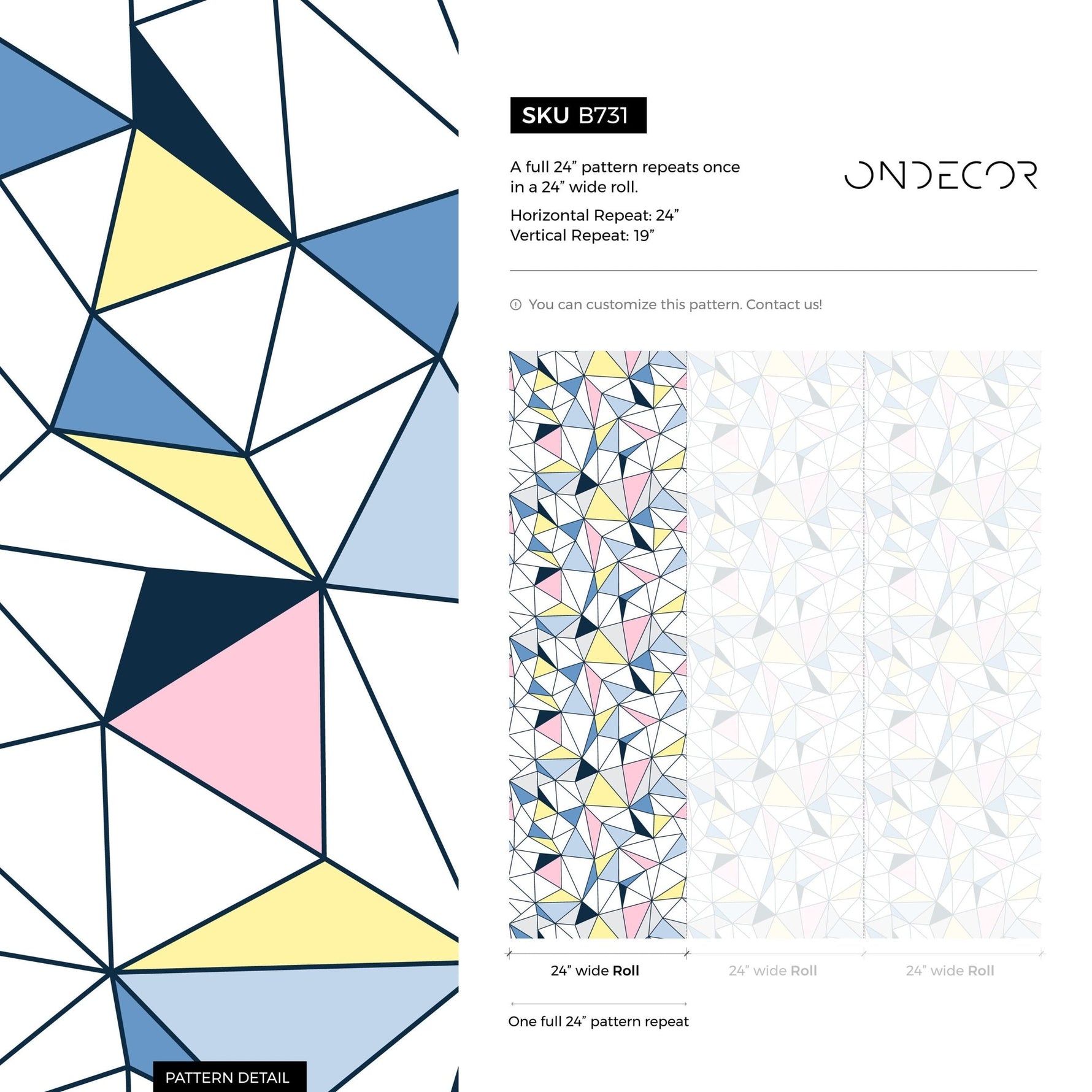 Wall Decor Wallpaper Peel and Stick Wallpaper Removable Wallpaper Home Decor Wall Art Room Decor / Colorful Triangle Wallpaper - B731 - WallTrend