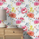 Wall Decor Wallpaper Peel and Stick Wallpaper Removable Wallpaper Home Decor Wall Art Room Decor / Floral Watercolor Wallpaper - A664 - WallTrend