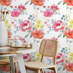 Wall Decor Wallpaper Peel and Stick Wallpaper Removable Wallpaper Home Decor Wall Art Room Decor / Floral Watercolor Wallpaper - A664 - WallTrend