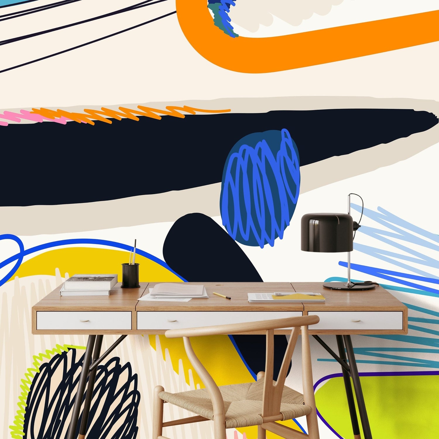 Wallpaper Peel and Stick Wallpaper Removable Wallpaper Home Decor Wall Art Wall Decor Room Decor / Abstract Boho Mural Wallpaper - C448 - WallTrend