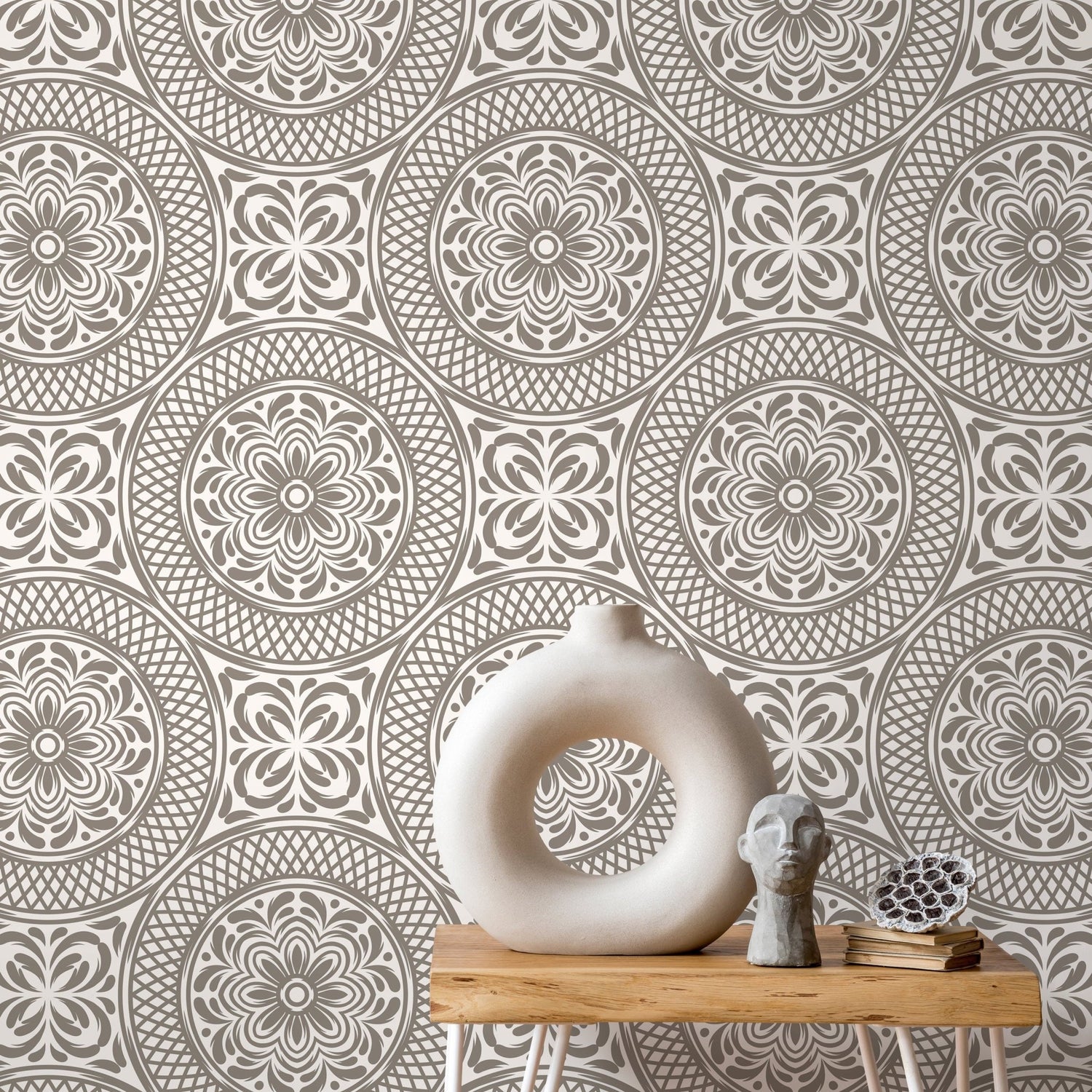 Wallpaper Peel and Stick Wallpaper Removable Wallpaper Home Decor Wall Art Wall Decor Room Decor / Beige Arabic Wallpaper - C427 - WallTrend