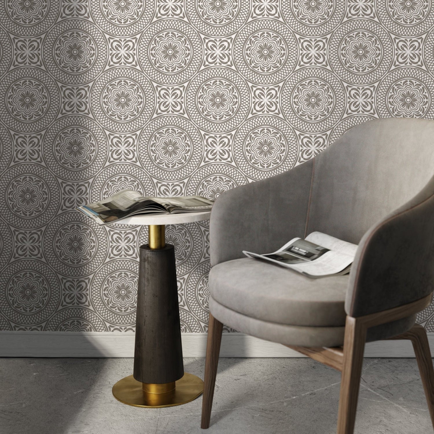 Wallpaper Peel and Stick Wallpaper Removable Wallpaper Home Decor Wall Art Wall Decor Room Decor / Beige Arabic Wallpaper - C427 - WallTrend