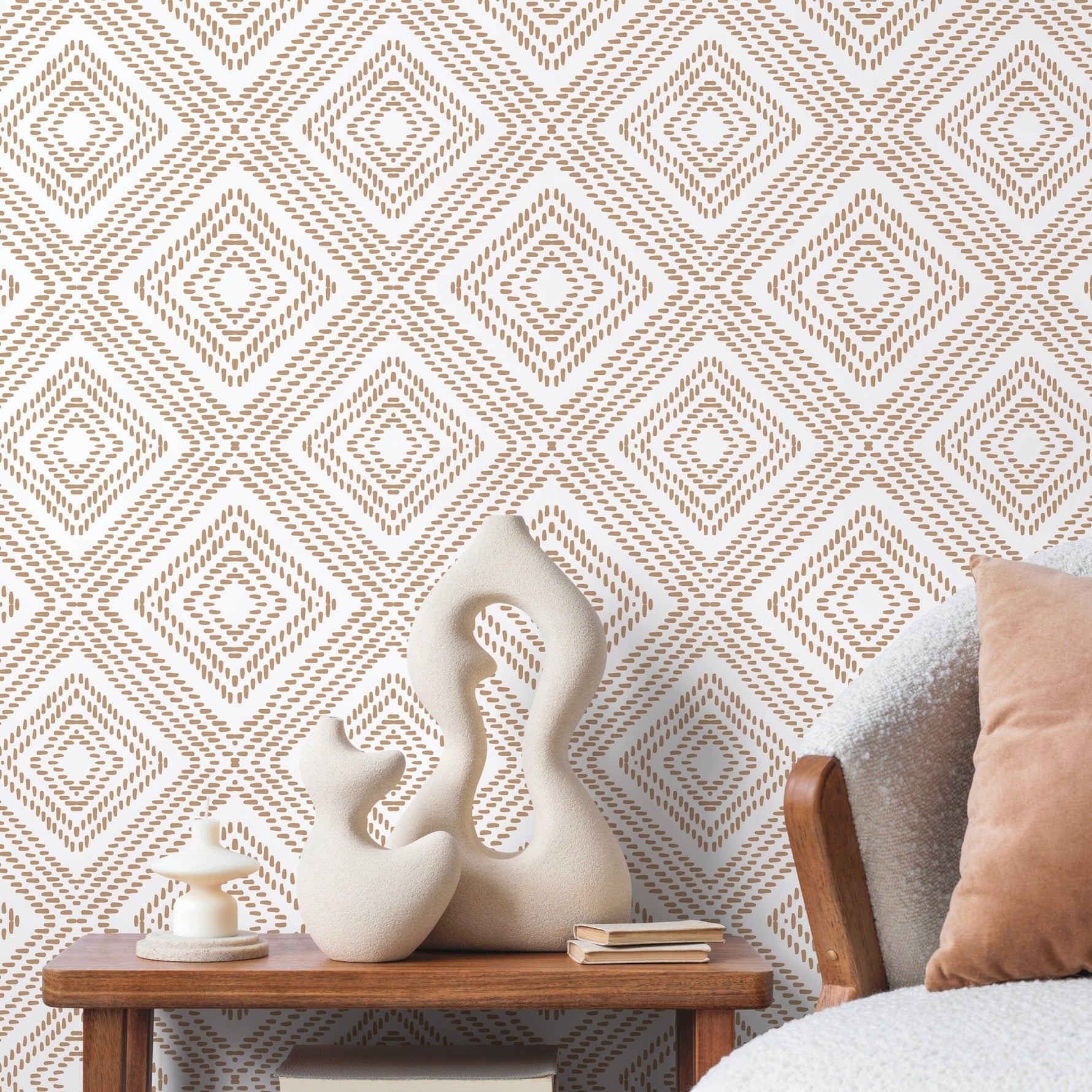 Wallpaper Peel and Stick Wallpaper Removable Wallpaper Home Decor Wall Art Wall Decor Room Decor / Beige Modern Geometric Wallpaper - C590 - WallTrend