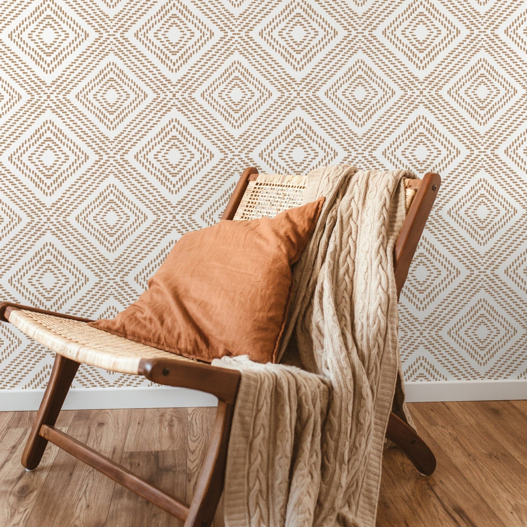 Wallpaper Peel and Stick Wallpaper Removable Wallpaper Home Decor Wall Art Wall Decor Room Decor / Beige Modern Geometric Wallpaper - C590 - WallTrend