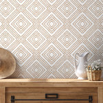 Wallpaper Peel and Stick Wallpaper Removable Wallpaper Home Decor Wall Art Wall Decor Room Decor / Beige Modern Geometric Wallpaper - C590 - WallTrend