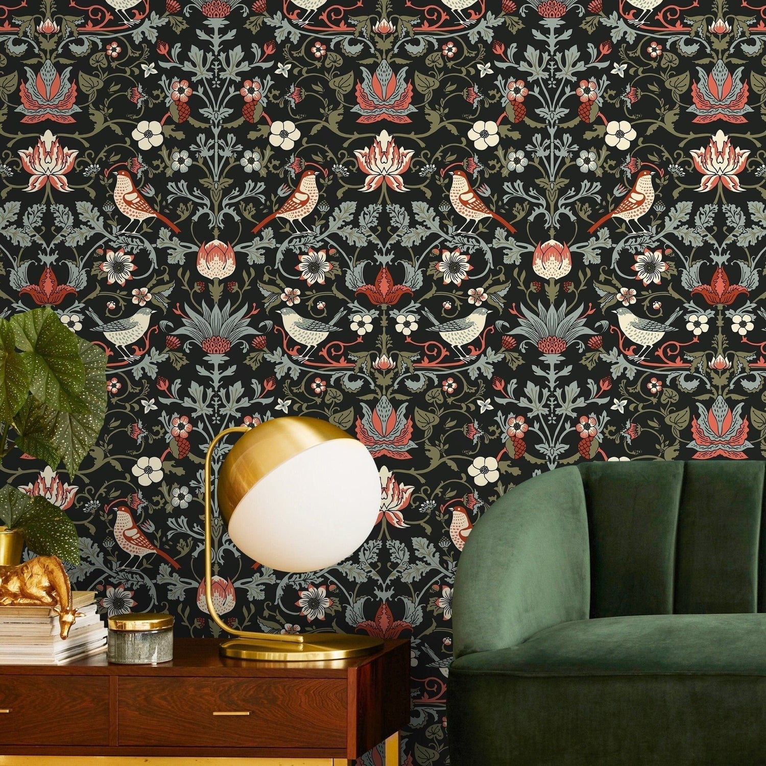 Wallpaper Peel and Stick Wallpaper Removable Wallpaper Home Decor Wall Art Wall Decor Room Decor / Bird Chinoiserie Wallpaper - A578 - WallTrend
