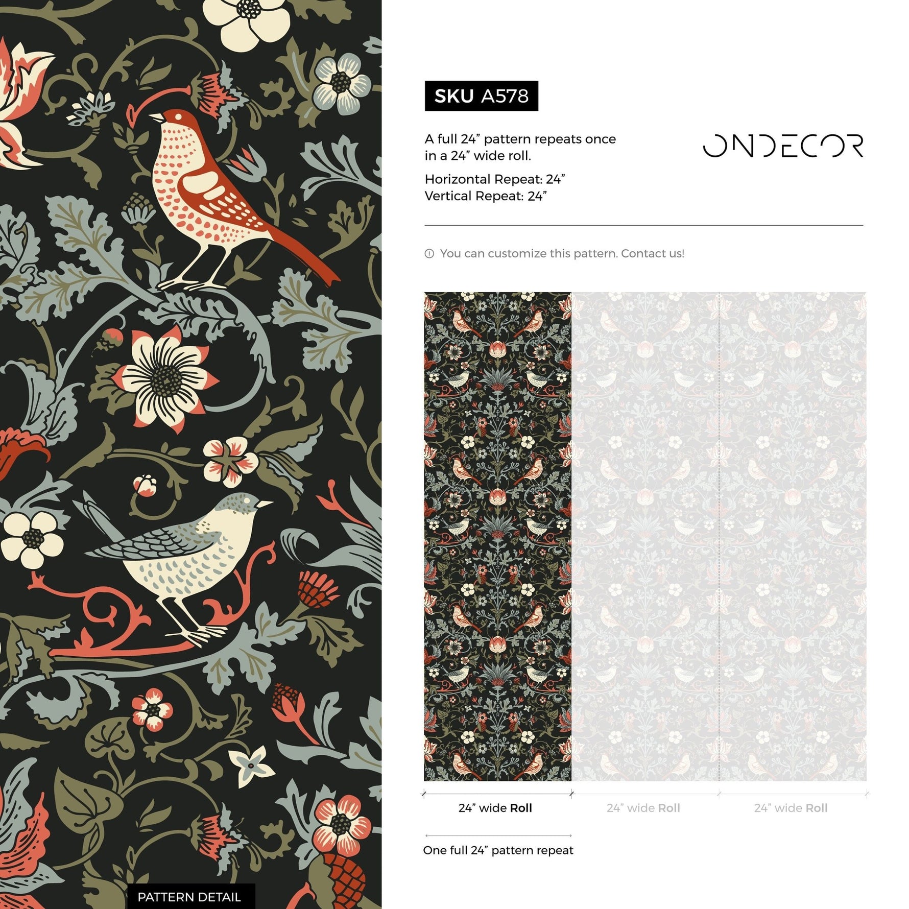 Wallpaper Peel and Stick Wallpaper Removable Wallpaper Home Decor Wall Art Wall Decor Room Decor / Bird Chinoiserie Wallpaper - A578 - WallTrend