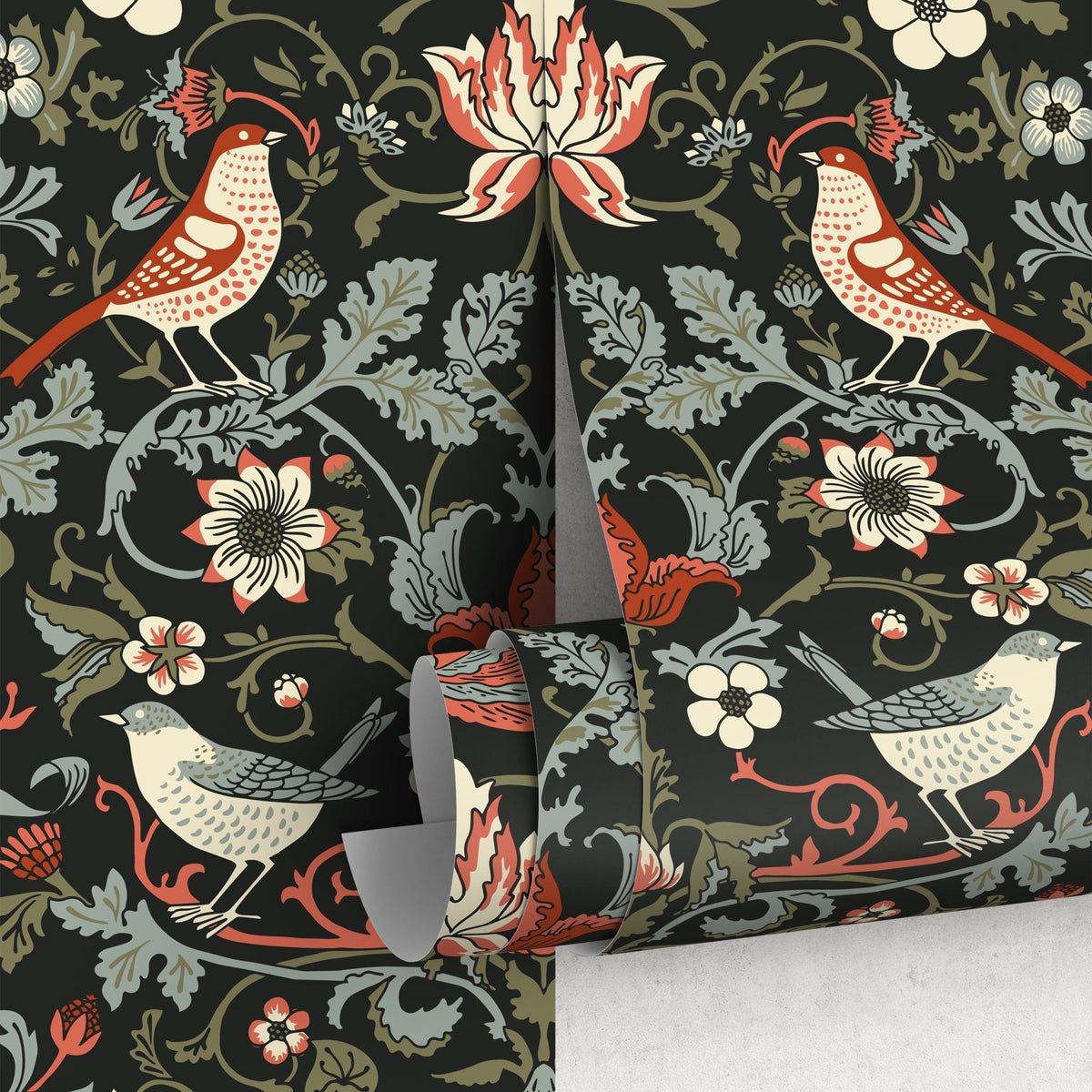 Wallpaper Peel and Stick Wallpaper Removable Wallpaper Home Decor Wall Art Wall Decor Room Decor / Bird Chinoiserie Wallpaper - A578 - WallTrend