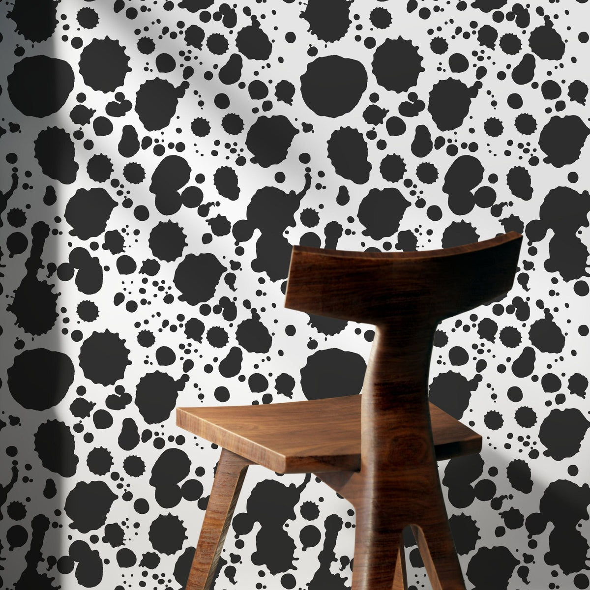 Wallpaper Peel and Stick Wallpaper Removable Wallpaper Home Decor Wall Art Wall Decor Room Decor / Black and White Ink Wallpaper - A665 - WallTrend