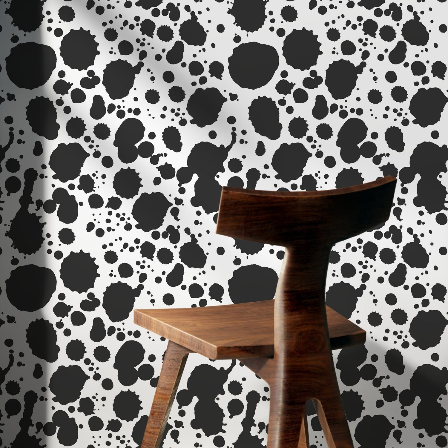 Wallpaper Peel and Stick Wallpaper Removable Wallpaper Home Decor Wall Art Wall Decor Room Decor / Black and White Ink Wallpaper - A665 - WallTrend