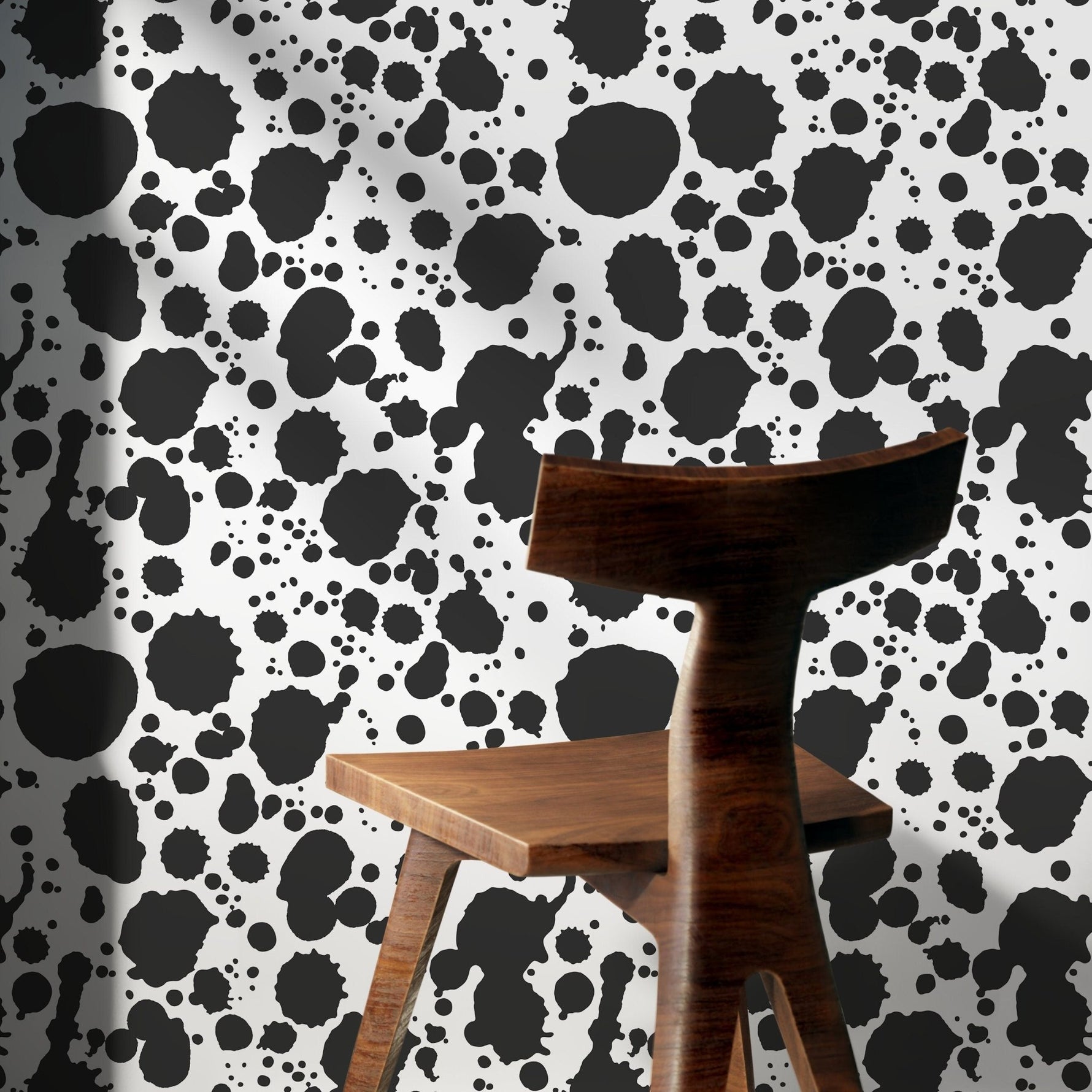 Wallpaper Peel and Stick Wallpaper Removable Wallpaper Home Decor Wall Art Wall Decor Room Decor / Black and White Ink Wallpaper - A665 - WallTrend