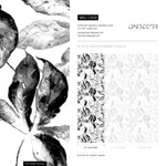 Wallpaper Peel and Stick Wallpaper Removable Wallpaper Home Decor Wall Art Wall Decor Room Decor / Black and White Leaves Wallpaper - D958 - WallTrend