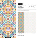 Wallpaper Peel and Stick Wallpaper Removable Wallpaper Home Decor Wall Art Wall Decor Room Decor / Blue and Orange Vintage Wallpaper - C385 - WallTrend