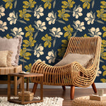 Wallpaper Peel and Stick Wallpaper Removable Wallpaper Home Decor Wall Art Wall Decor Room Decor / Blue Boho Floral Wallpaper - A783 - WallTrend
