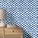 Wallpaper Peel and Stick Wallpaper Removable Wallpaper Home Decor Wall Art Wall Decor Room Decor / Blue Dots Watercolor Wallpaper - D934 - WallTrend
