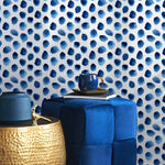 Wallpaper Peel and Stick Wallpaper Removable Wallpaper Home Decor Wall Art Wall Decor Room Decor / Blue Dots Watercolor Wallpaper - D934 - WallTrend