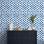 Wallpaper Peel and Stick Wallpaper Removable Wallpaper Home Decor Wall Art Wall Decor Room Decor / Blue Dots Watercolor Wallpaper - D934 - WallTrend