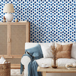 Wallpaper Peel and Stick Wallpaper Removable Wallpaper Home Decor Wall Art Wall Decor Room Decor / Blue Dots Watercolor Wallpaper - D934 - WallTrend