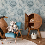 Wallpaper Peel and Stick Wallpaper Removable Wallpaper Home Decor Wall Art Wall Decor Room Decor / Blue Vintage Floral Wallpaper - A631 - WallTrend