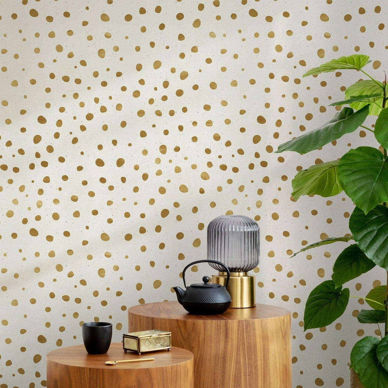 Wallpaper Peel and Stick Wallpaper Removable Wallpaper Home Decor Wall Art Wall Decor Room Decor / Boho Dots Non - Metalic Wallpaper - A343 - WallTrend