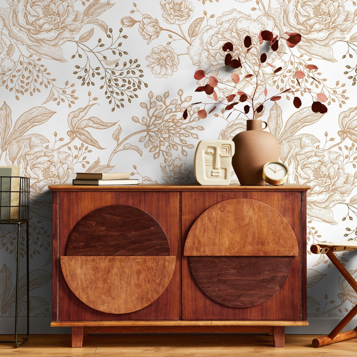 Wallpaper Peel and Stick Wallpaper Removable Wallpaper Home Decor Wall Art Wall Decor Room Decor / Boho Floral Wallpaper - A671 - WallTrend