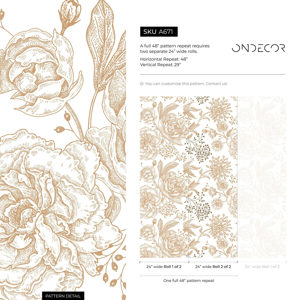 Wallpaper Peel and Stick Wallpaper Removable Wallpaper Home Decor Wall Art Wall Decor Room Decor / Boho Floral Wallpaper - A671 - WallTrend