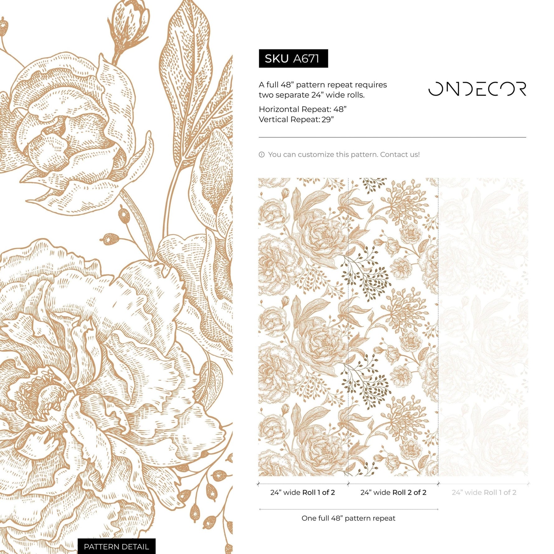 Wallpaper Peel and Stick Wallpaper Removable Wallpaper Home Decor Wall Art Wall Decor Room Decor / Boho Floral Wallpaper - A671 - WallTrend