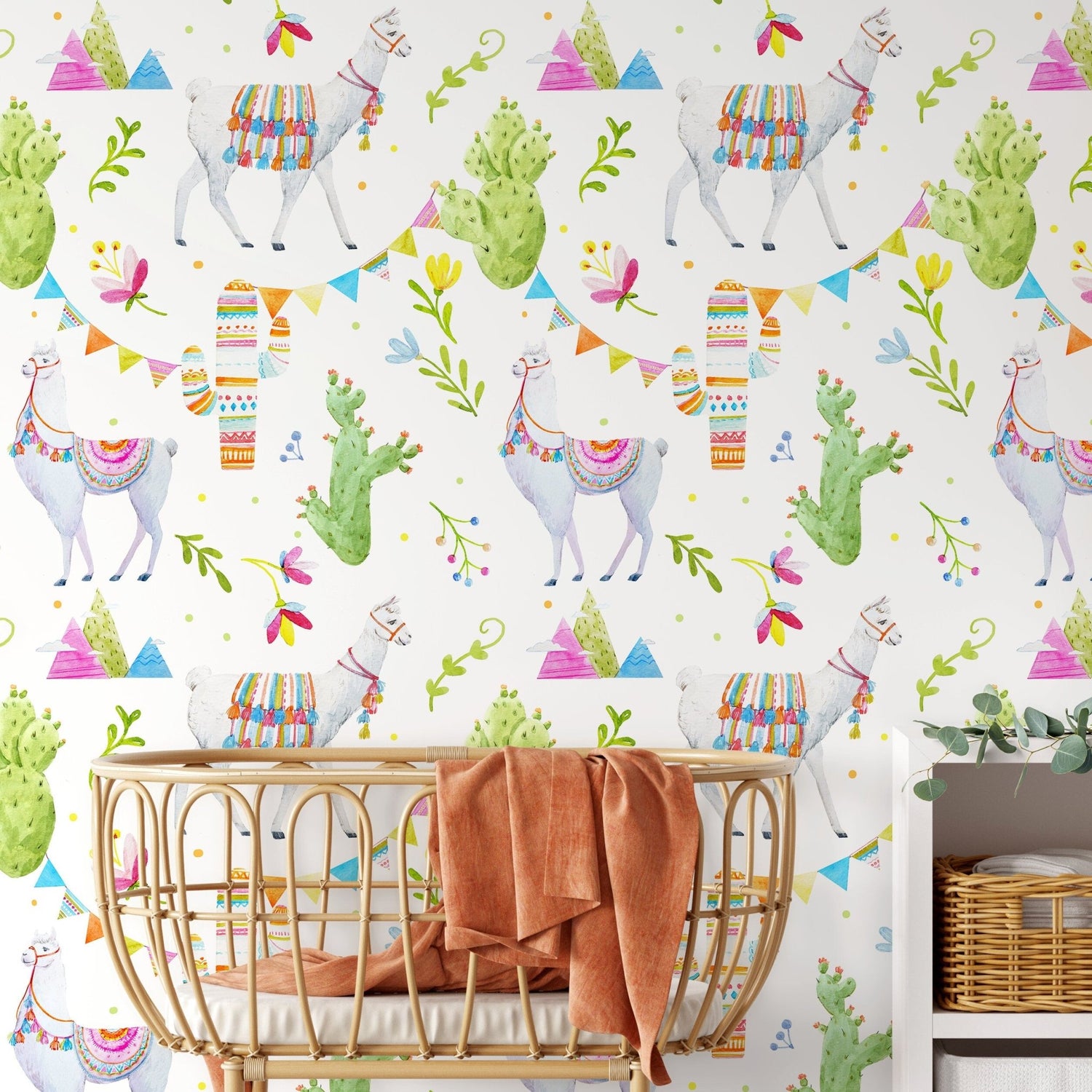 Wallpaper Peel and Stick Wallpaper Removable Wallpaper Home Decor Wall Art Wall Decor Room Decor / Cactus Animal Kids Wallpaper - A682 - WallTrend