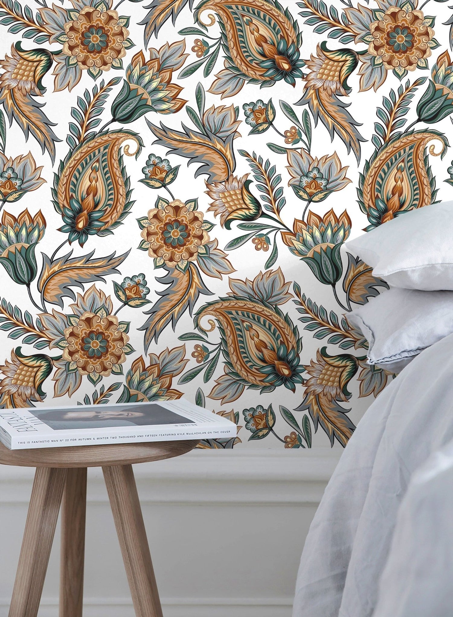 Wallpaper Peel and Stick Wallpaper Removable Wallpaper Home Decor Wall Art Wall Decor Room Decor / Colorful Feathers Boho Wallpaper - C553 - WallTrend