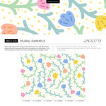 Wallpaper Peel and Stick Wallpaper Removable Wallpaper Home Decor Wall Art Wall Decor Room Decor / Colorful Floral Kid Wallpaper - C474 - WallTrend