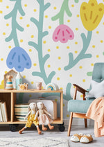 Wallpaper Peel and Stick Wallpaper Removable Wallpaper Home Decor Wall Art Wall Decor Room Decor / Colorful Floral Kid Wallpaper - C474 - WallTrend