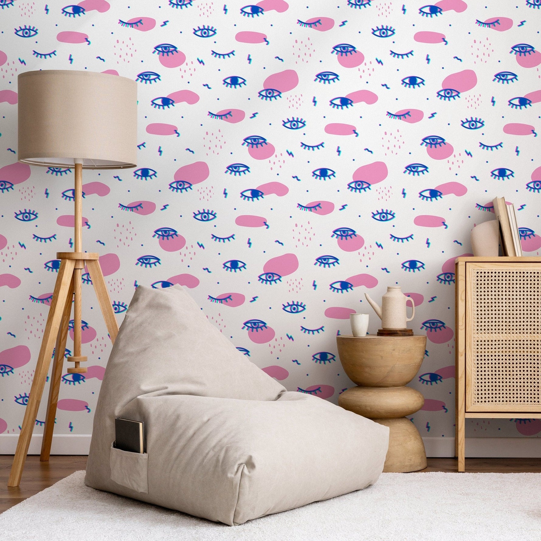 Wallpaper Peel and Stick Wallpaper Removable Wallpaper Home Decor Wall Art Wall Decor Room Decor / Contemporary Fun Eyes Wallpaper - B363 - WallTrend