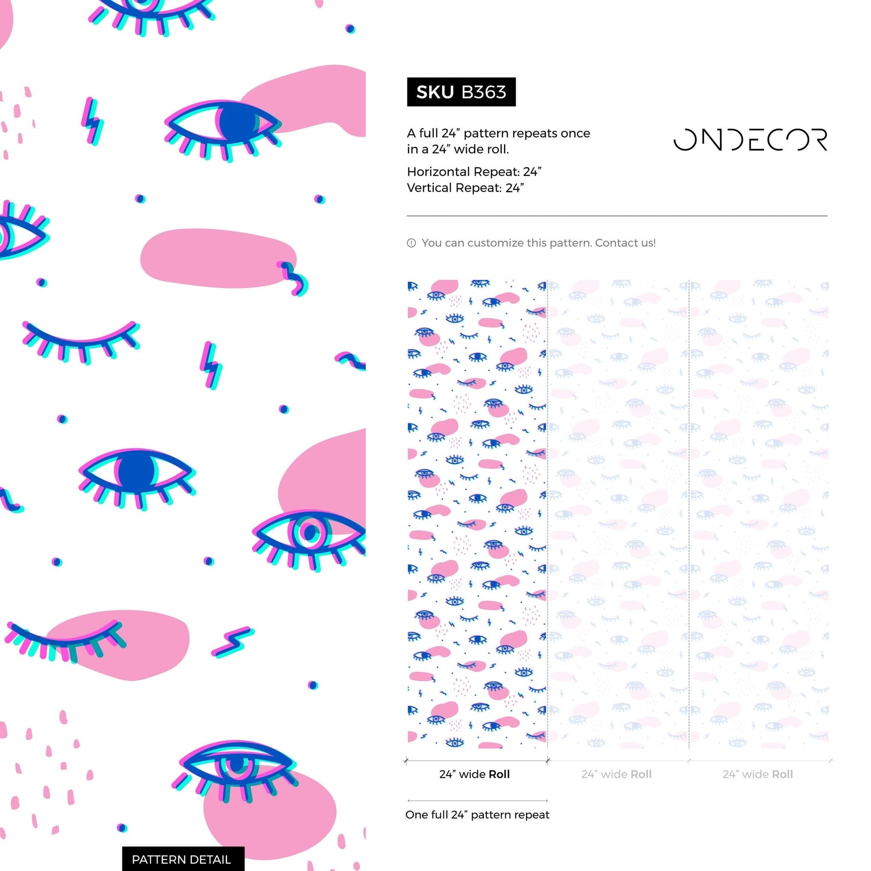 Wallpaper Peel and Stick Wallpaper Removable Wallpaper Home Decor Wall Art Wall Decor Room Decor / Contemporary Fun Eyes Wallpaper - B363 - WallTrend
