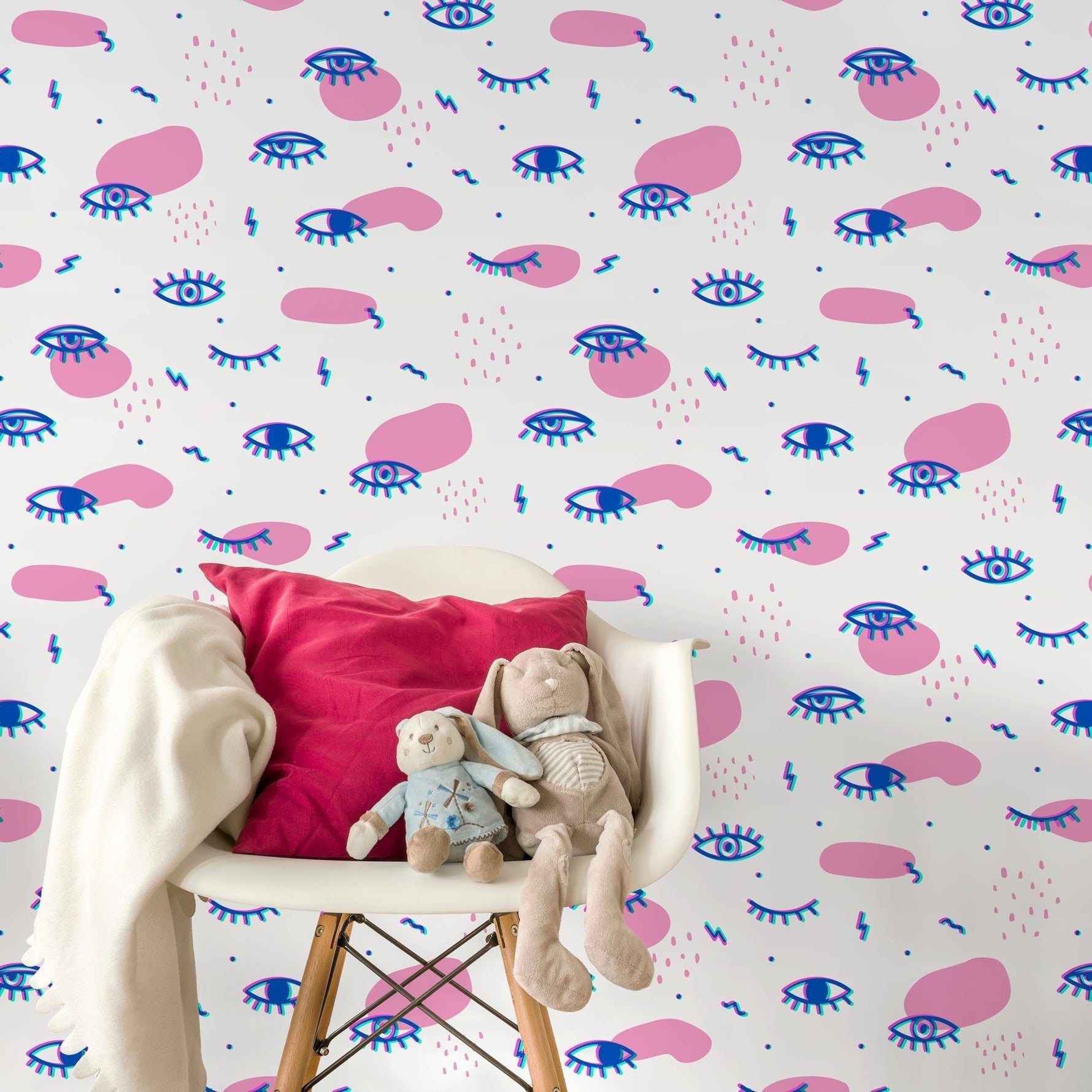 Wallpaper Peel and Stick Wallpaper Removable Wallpaper Home Decor Wall Art Wall Decor Room Decor / Contemporary Fun Eyes Wallpaper - B363 - WallTrend