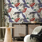 Wallpaper Peel and Stick Wallpaper Removable Wallpaper Home Decor Wall Art Wall Decor Room Decor / Contemporary Leaves Wallpaper - B321 - WallTrend