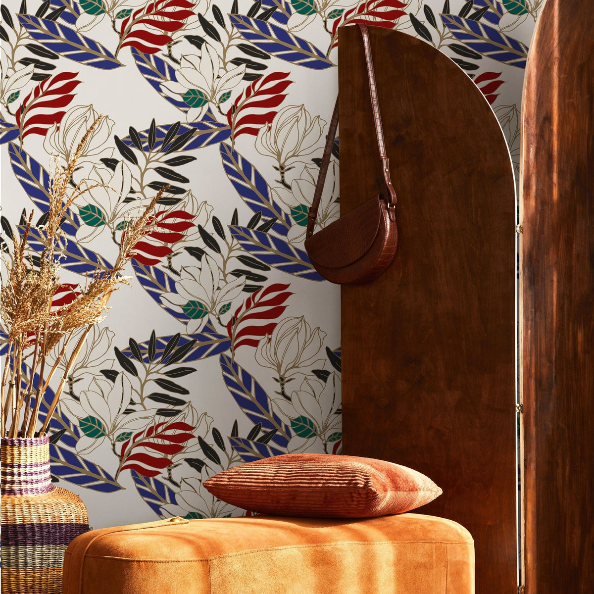 Wallpaper Peel and Stick Wallpaper Removable Wallpaper Home Decor Wall Art Wall Decor Room Decor / Contemporary Leaves Wallpaper - B321 - WallTrend