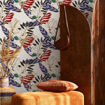 Wallpaper Peel and Stick Wallpaper Removable Wallpaper Home Decor Wall Art Wall Decor Room Decor / Contemporary Leaves Wallpaper - B321 - WallTrend